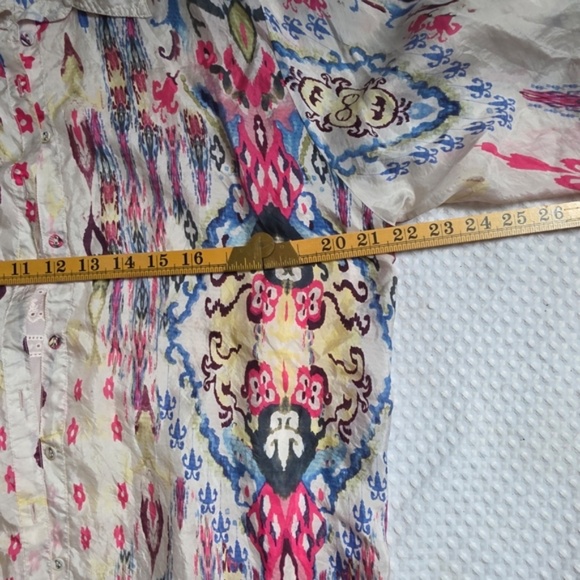 Johnny Was Silk Button Blouse - Picture 13 of 14